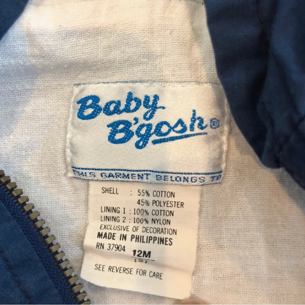 Vintage Oshkosh baby bgosh tractors color-block zip-up jacket 12m